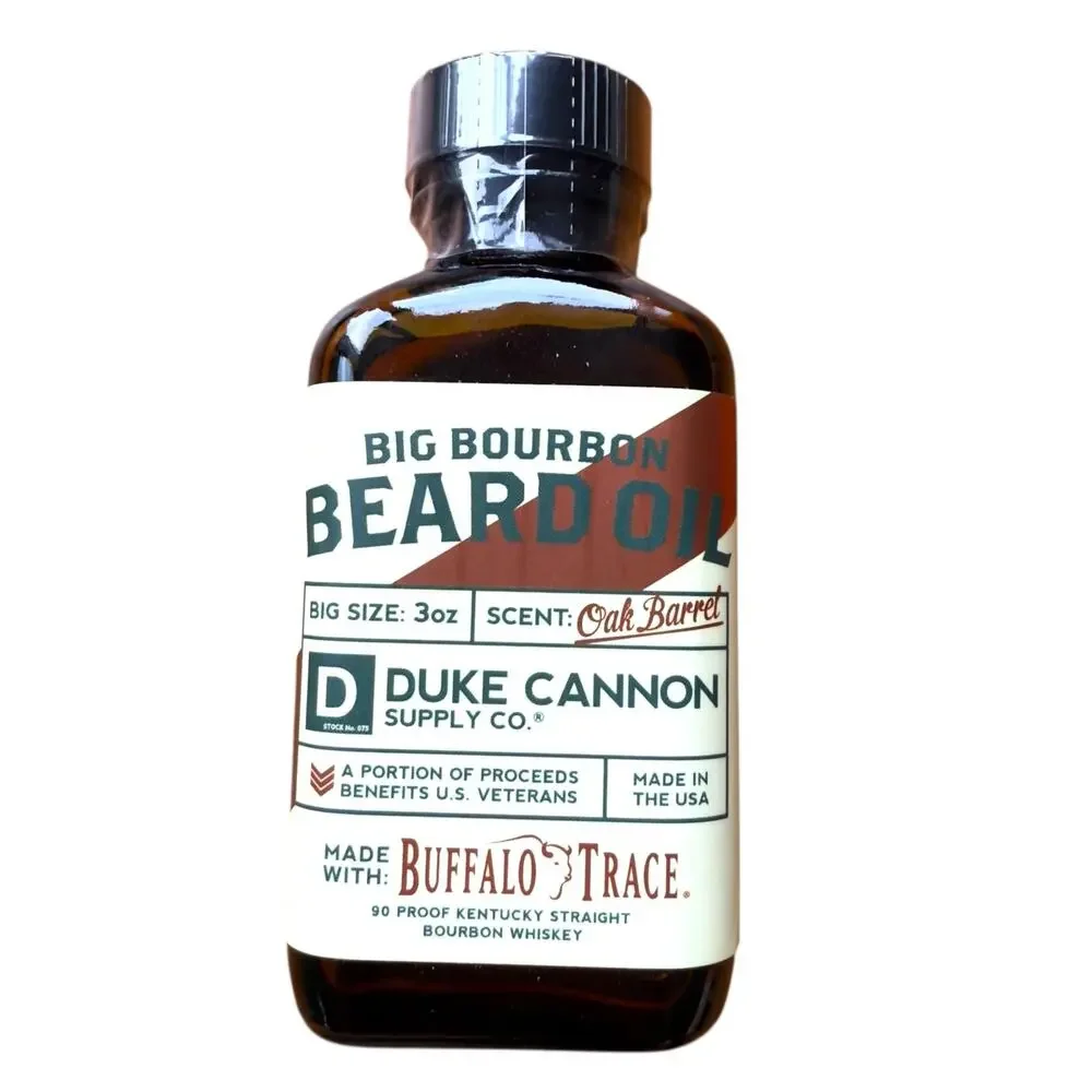 Big Bourbon Beard Oil Duke Cannon Supply Buffalo Trace Oak Barrel 3 oz NEW